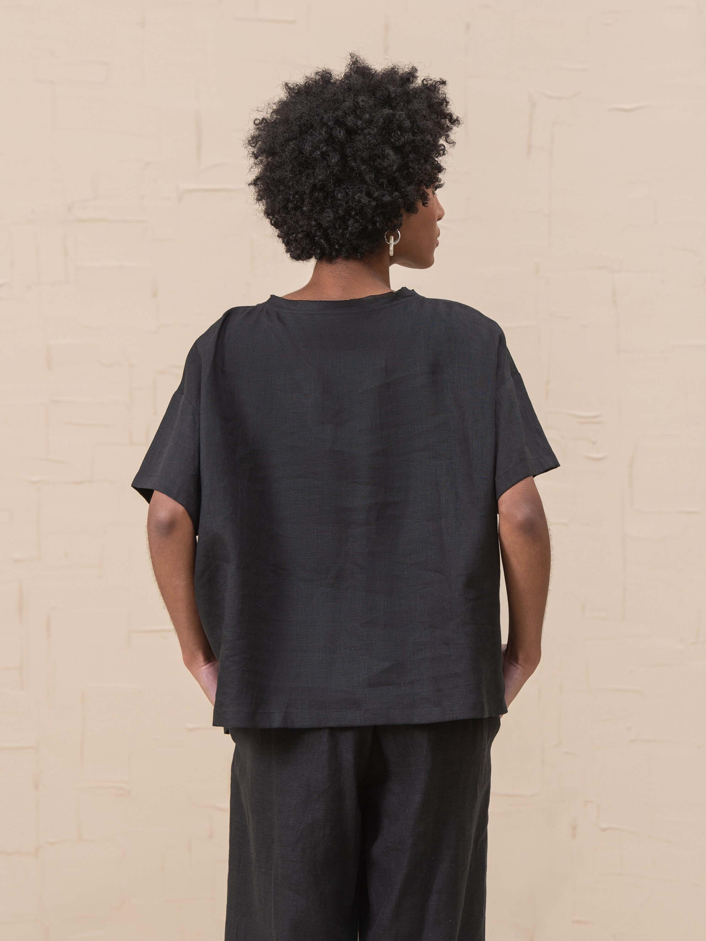 Doris Top - Linen and Lace - HankaKohana-store