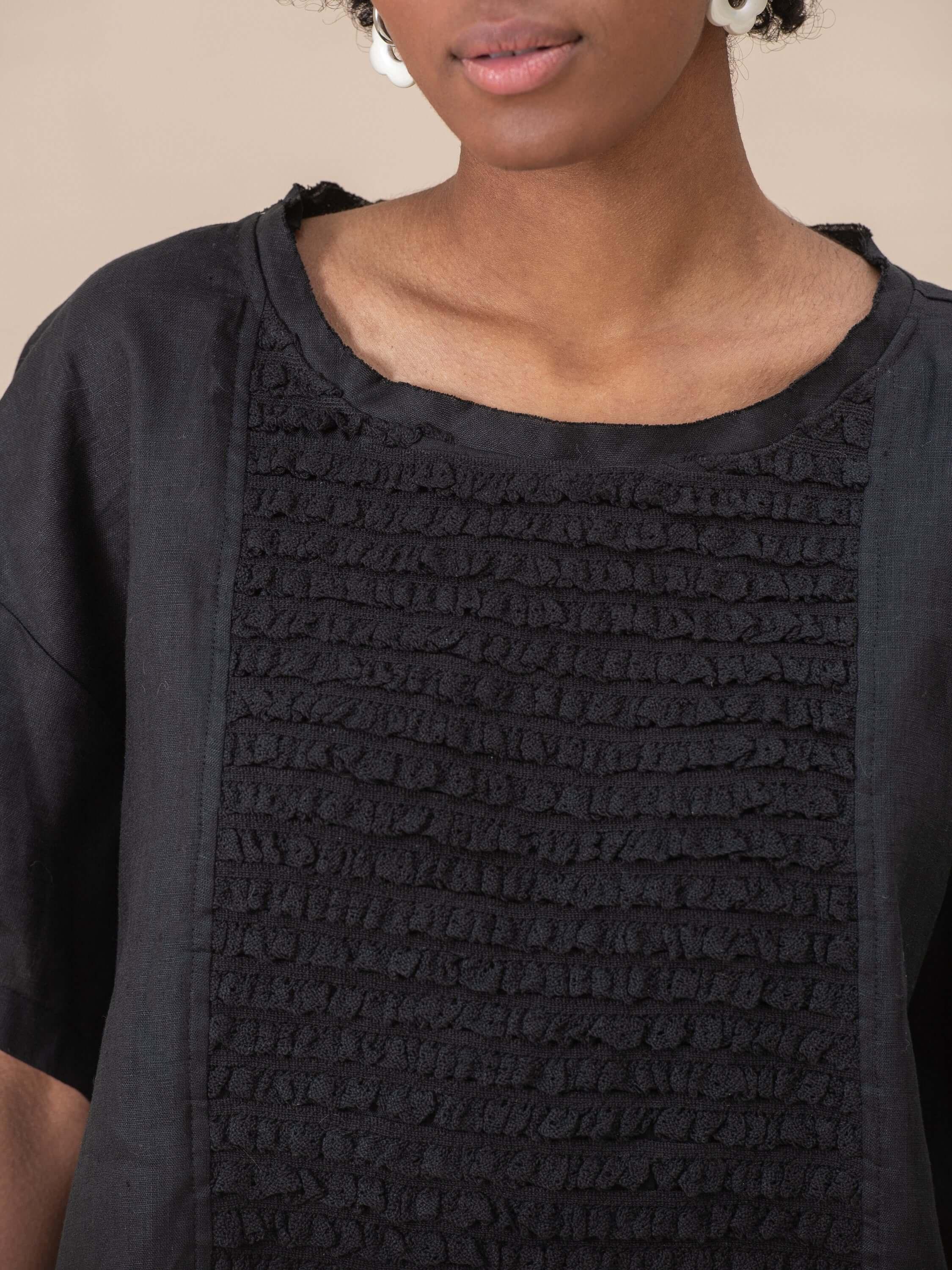 Doris Top - Linen and Lace - HankaKohana-store