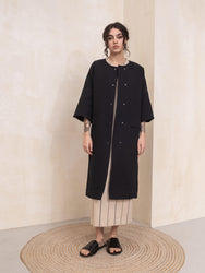 Florence Collarless Coat - HankaKohana-store