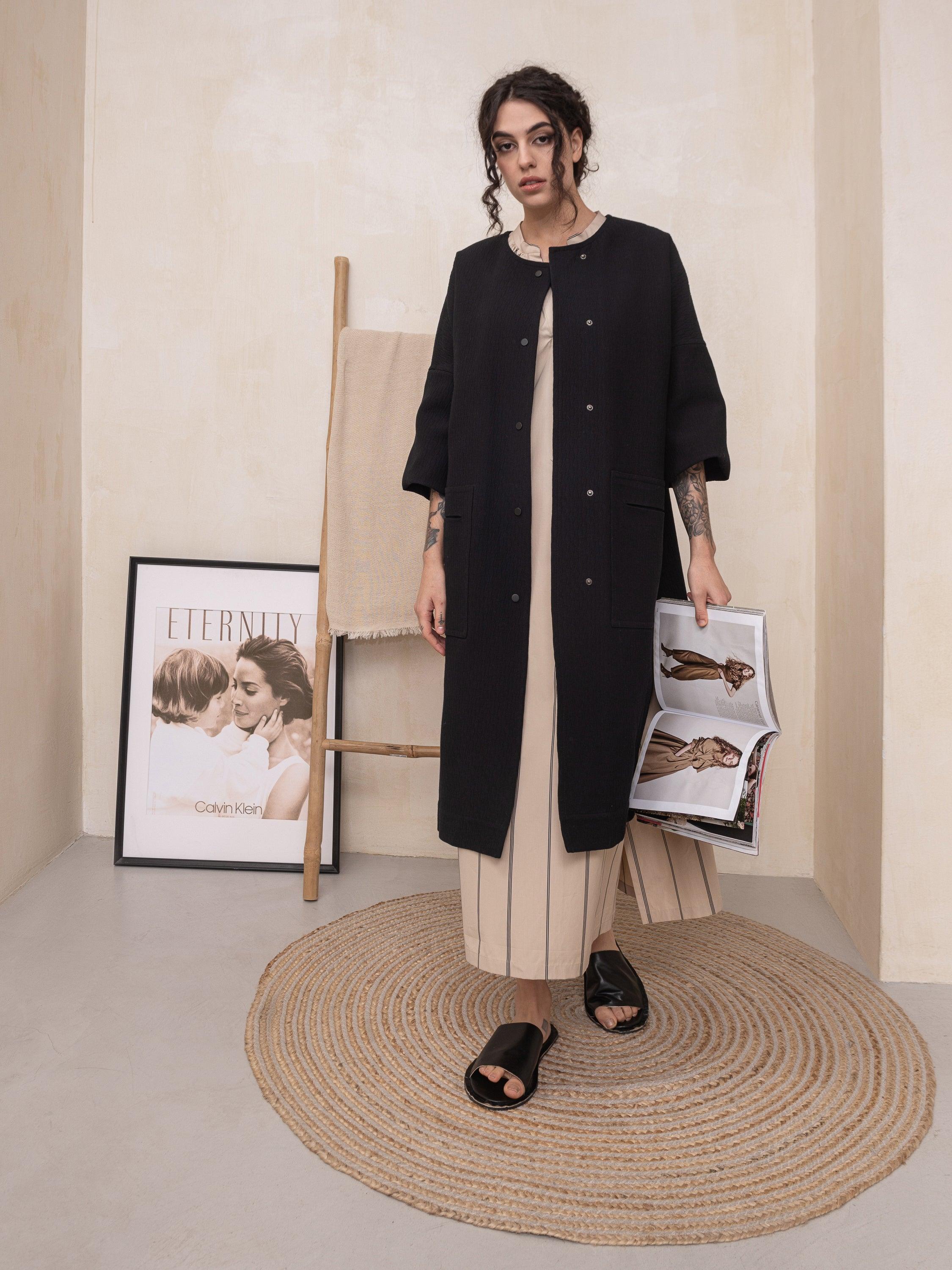 Marie Beige Cotton Two Pockets Dress - HankaKohana-store