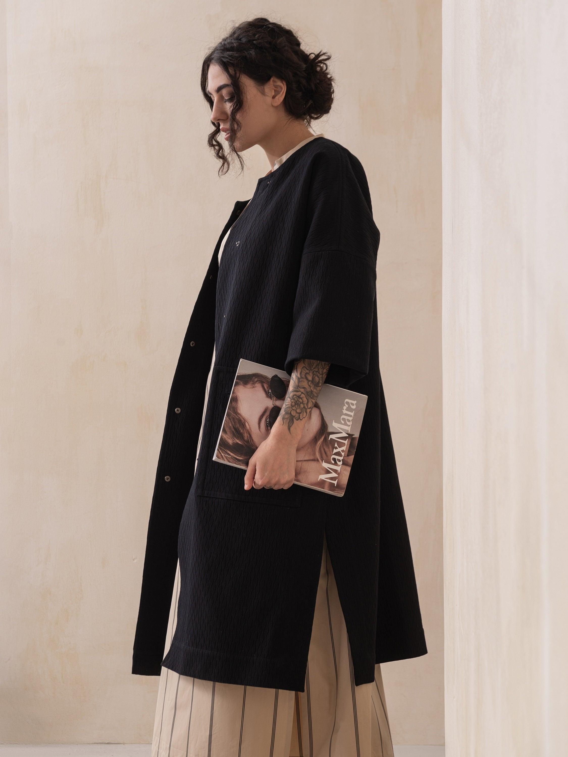 Florence Collarless Coat - HankaKohana-store