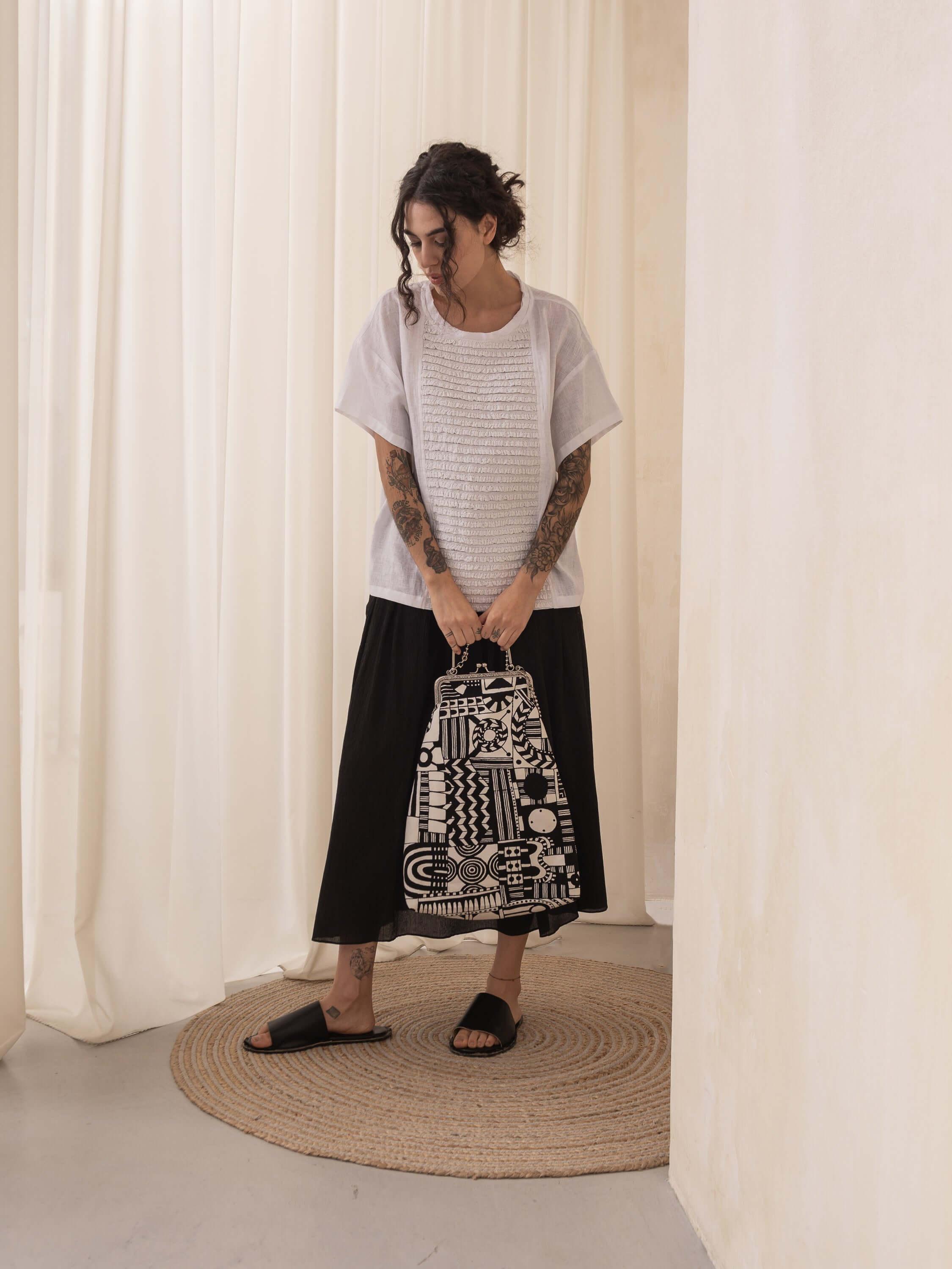 Carlotta Black and White Bag - HankaKohana-store