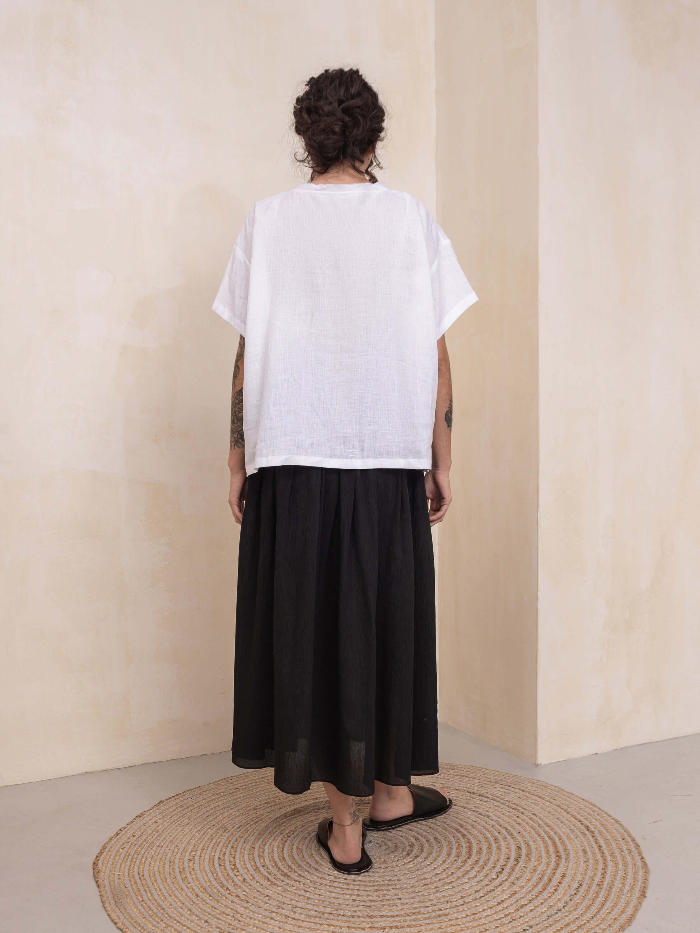 Doris Top - Linen and Lace - HankaKohana-store