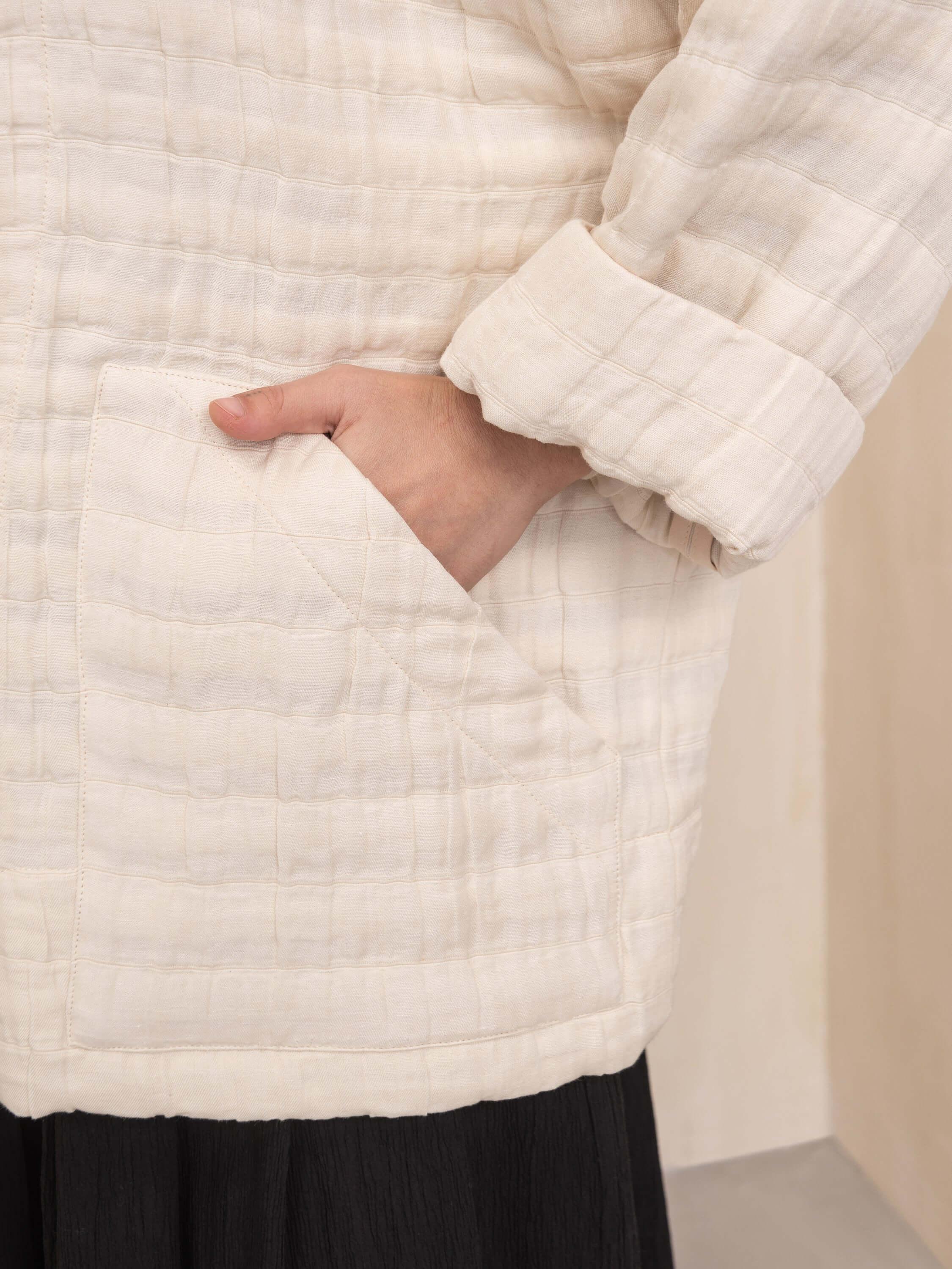 Clyde Jacket in Natural Fabric - HankaKohana-store