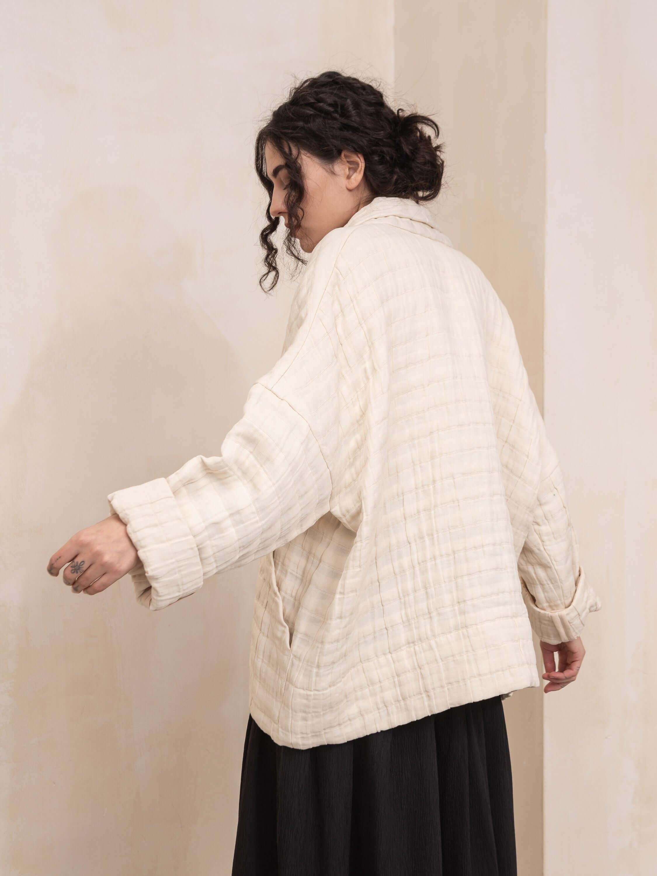 Clyde Jacket in Natural Fabric - HankaKohana-store