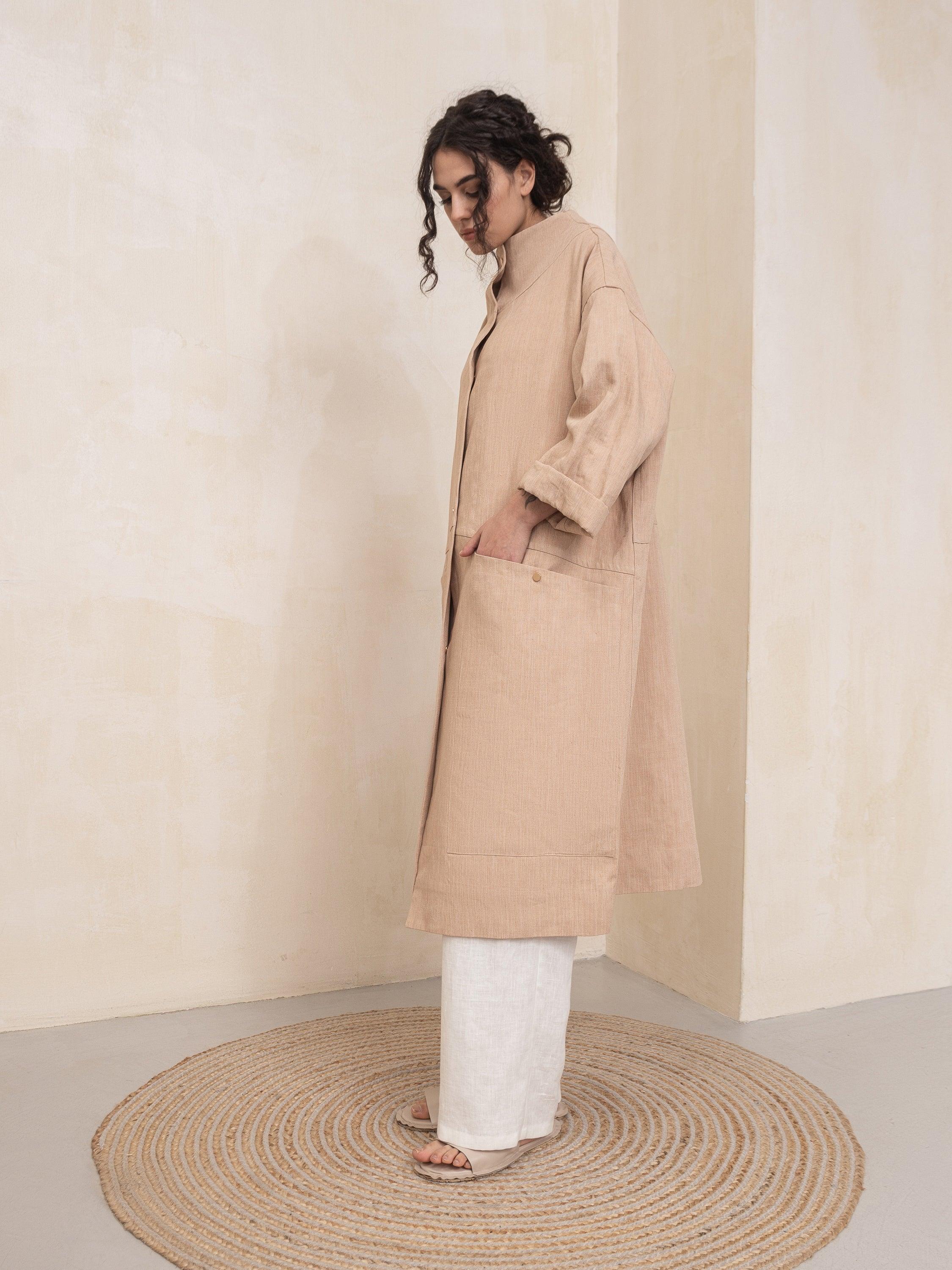 Fylla Wide Coat With Stand-Up Collar - HankaKohana-store