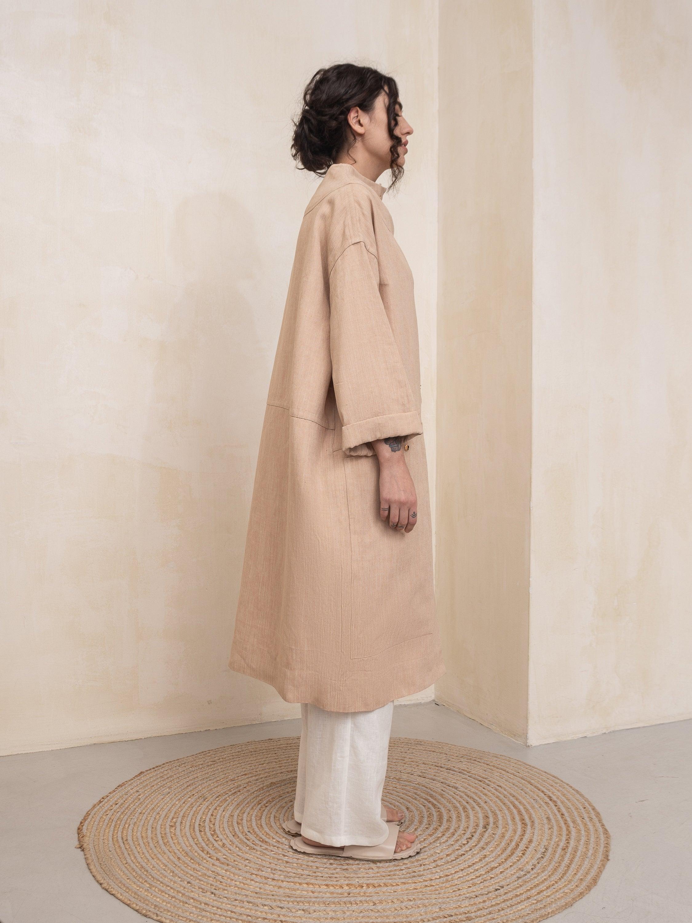 Fylla Wide Coat With Stand-Up Collar - HankaKohana-store