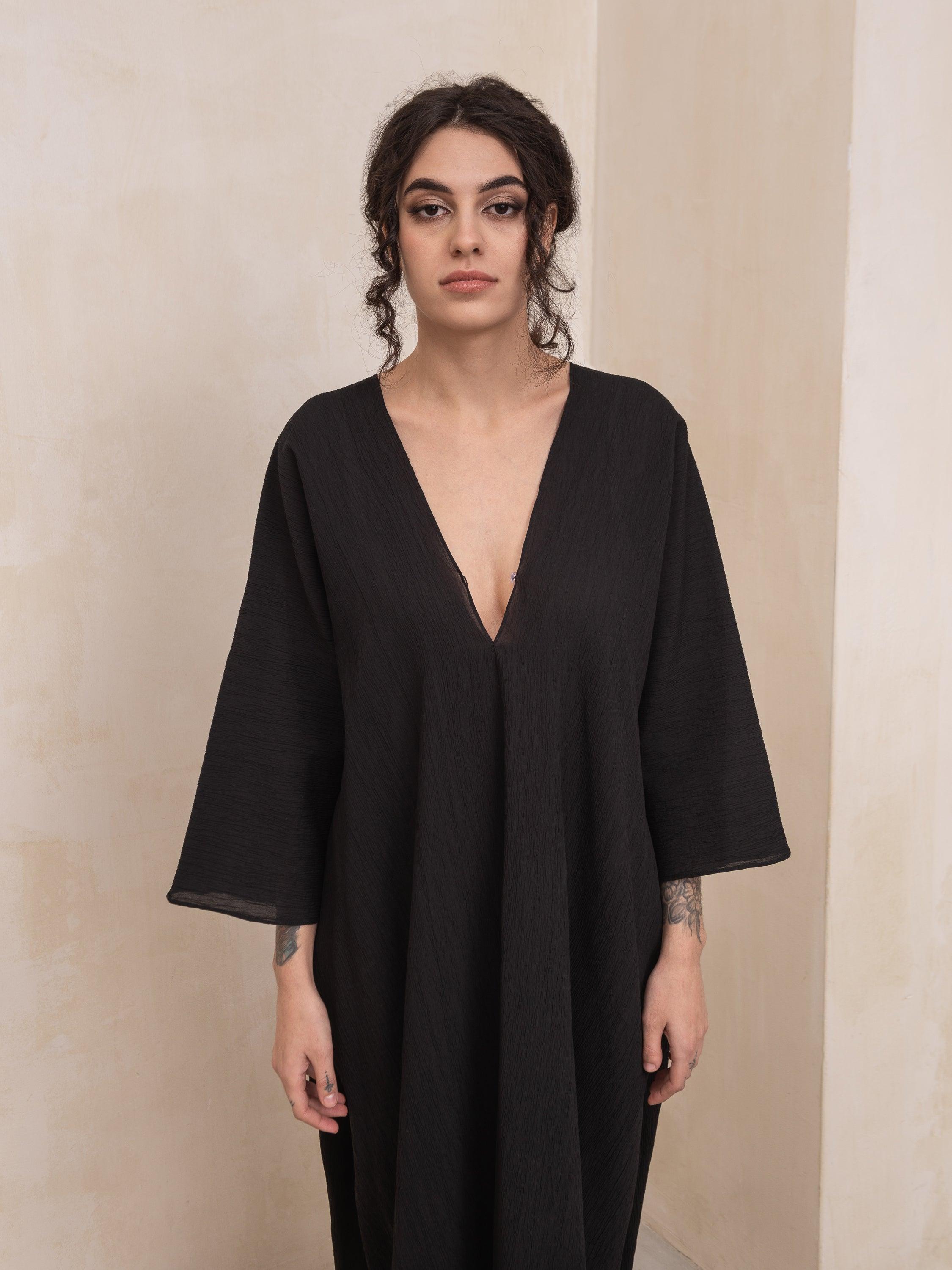 Milana Black V-Neck Dress - HankaKohana-store