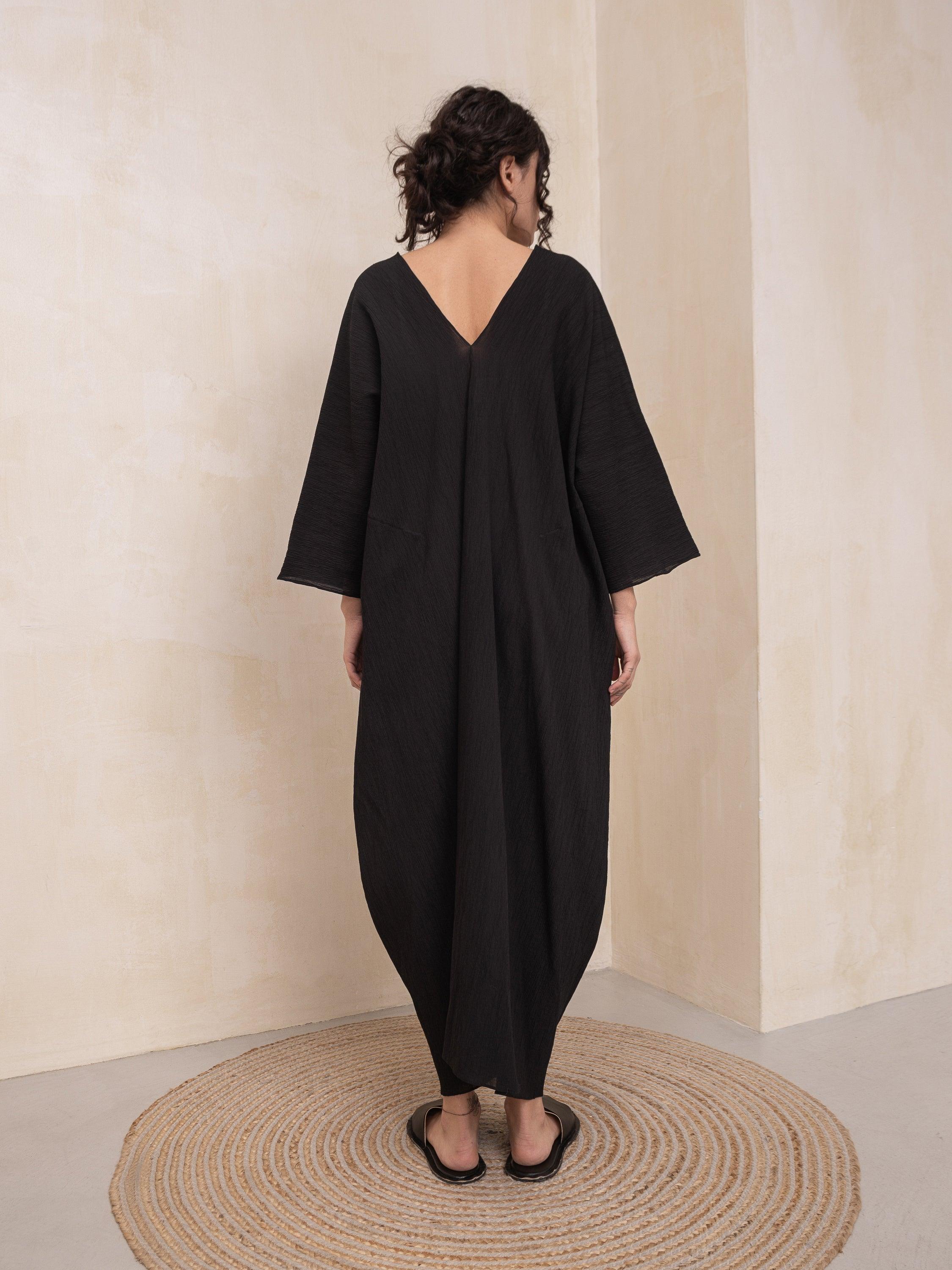 Milana Black V-Neck Dress - HankaKohana-store