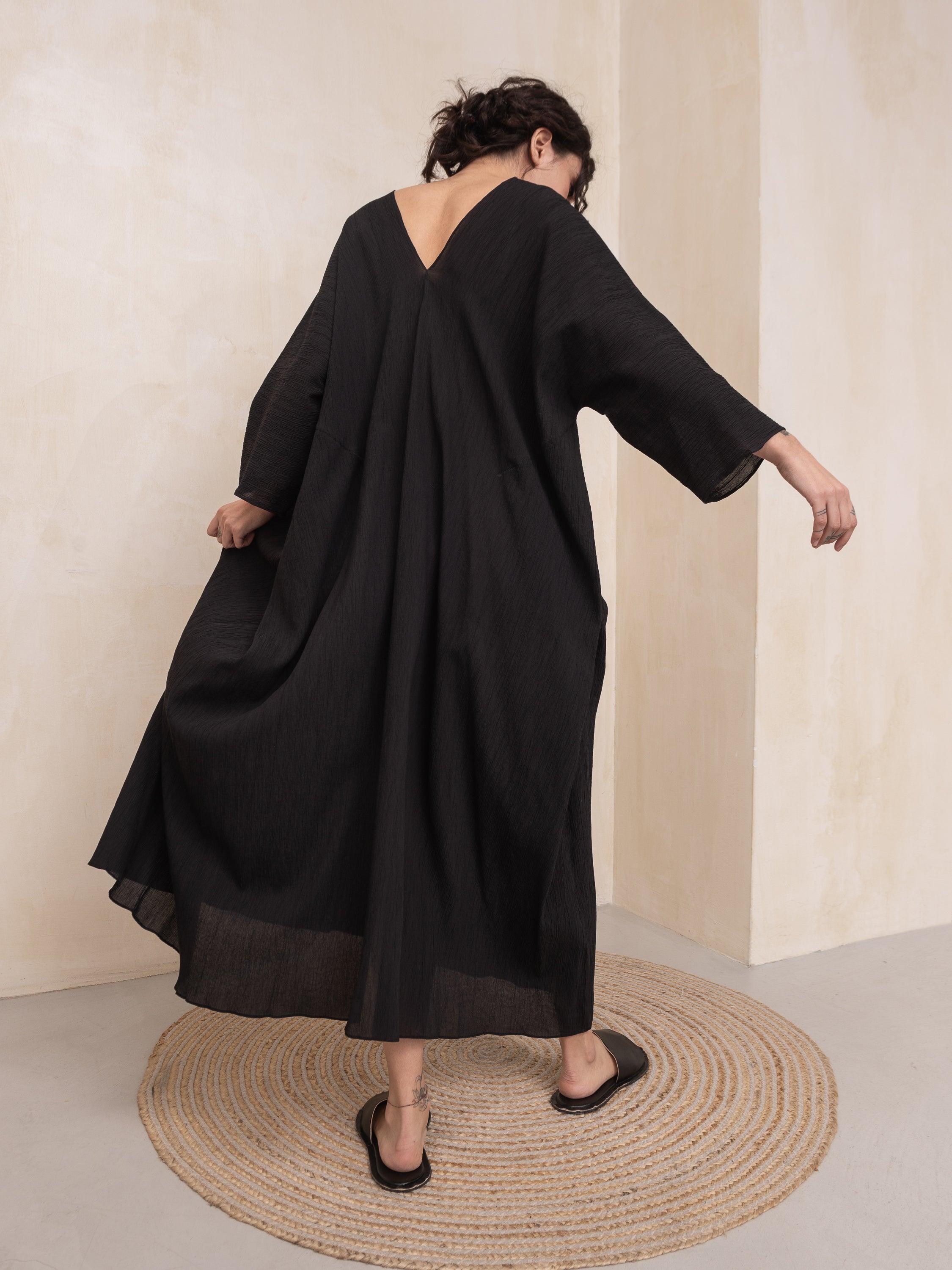 Milana Black V-Neck Dress - HankaKohana-store